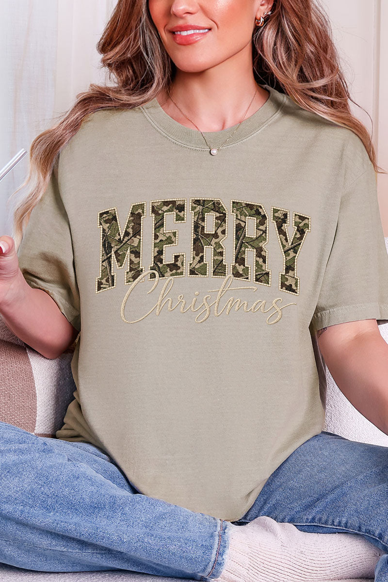 Camo Merry Christmas Comfort Colors Adult Ring-Spun Cotton Tee