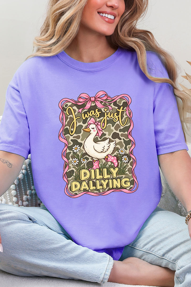Dilly Dallying Camo Goose Comfort Colors Adult Ring-Spun Cotton Tee