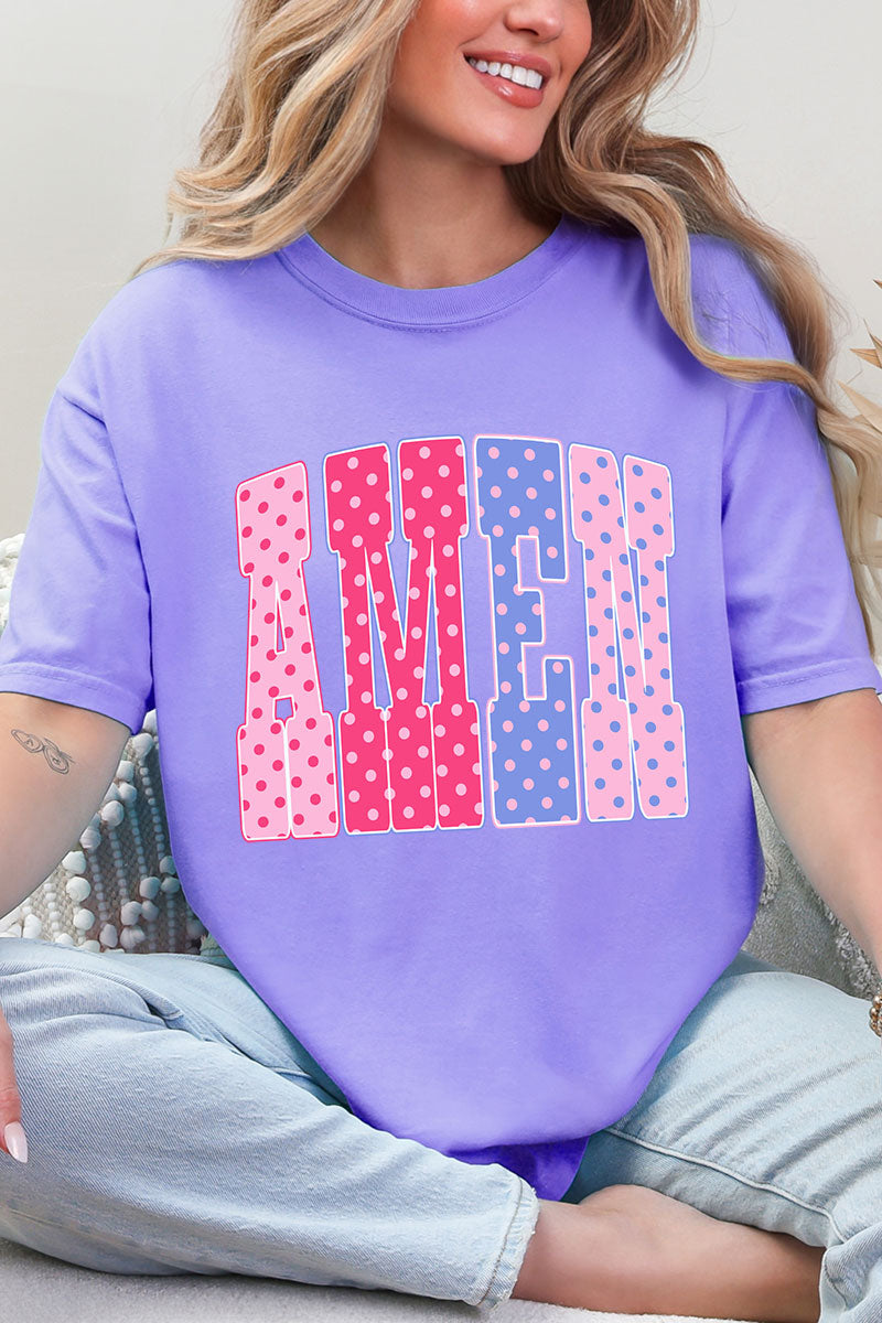 Polka Dot Pop Amen Comfort Colors Adult Ring-Spun Cotton Tee
