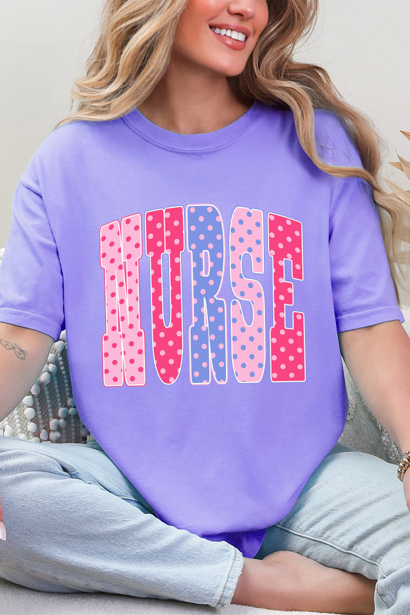 Polka Dot Pop Nurse Comfort Colors Adult Ring-Spun Cotton Tee