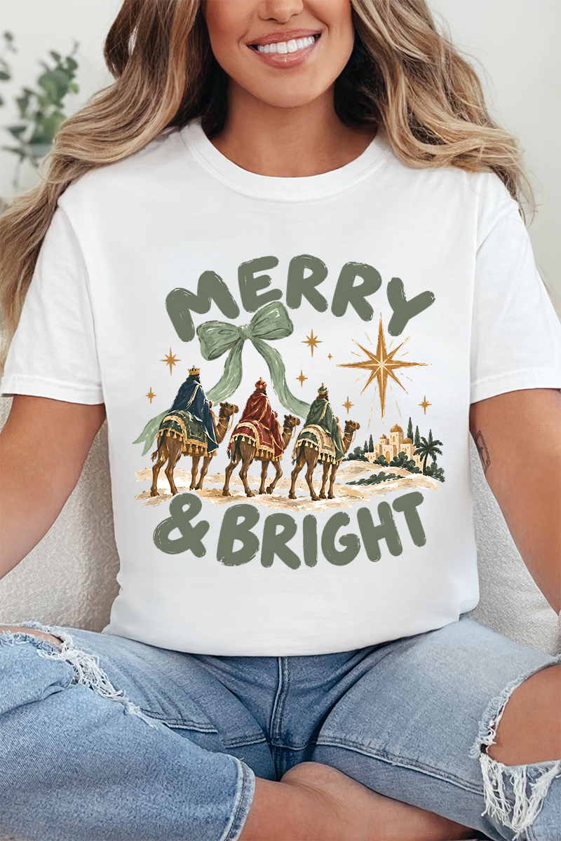 Three Kings Merry & Bright Comfort Colors Adult Ring-Spun Cotton Tee