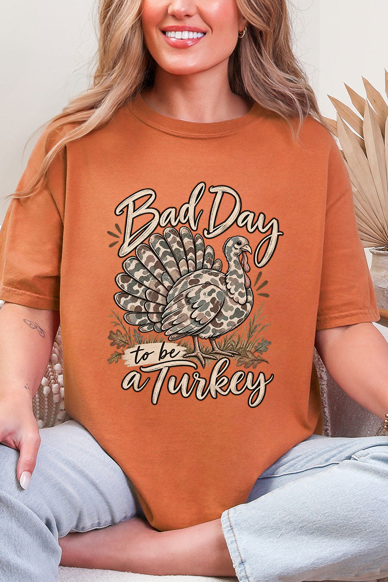 Bad Day Camo Turkey Comfort Colors Adult Ring-Spun Cotton Tee