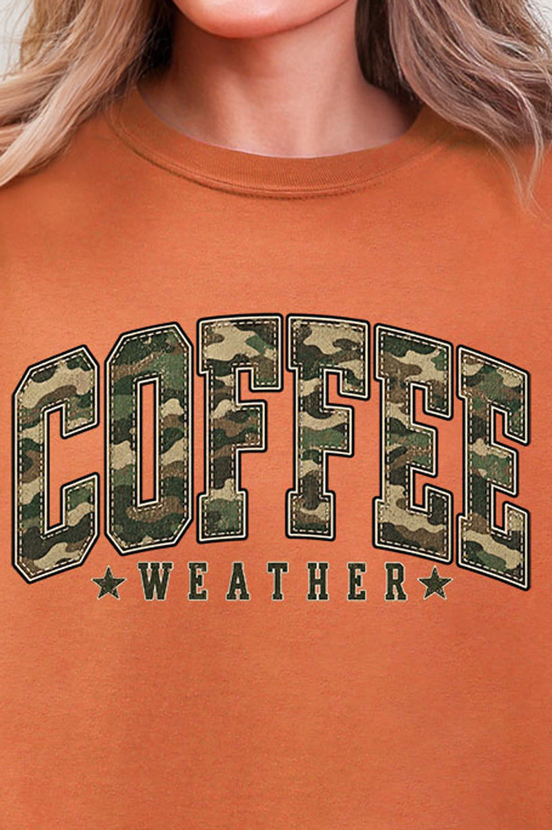 Camo Coffee Weather Comfort Colors Adult Ring-Spun Cotton Tee