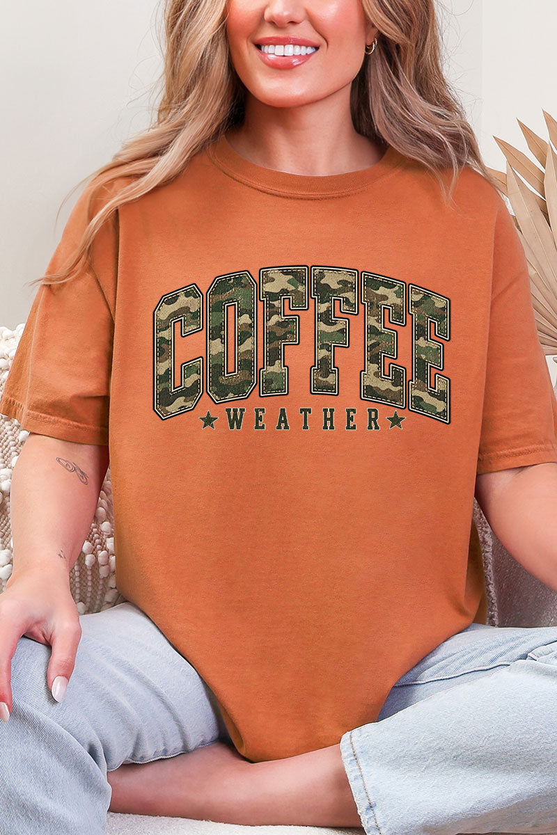 Camo Coffee Weather Comfort Colors Adult Ring-Spun Cotton Tee