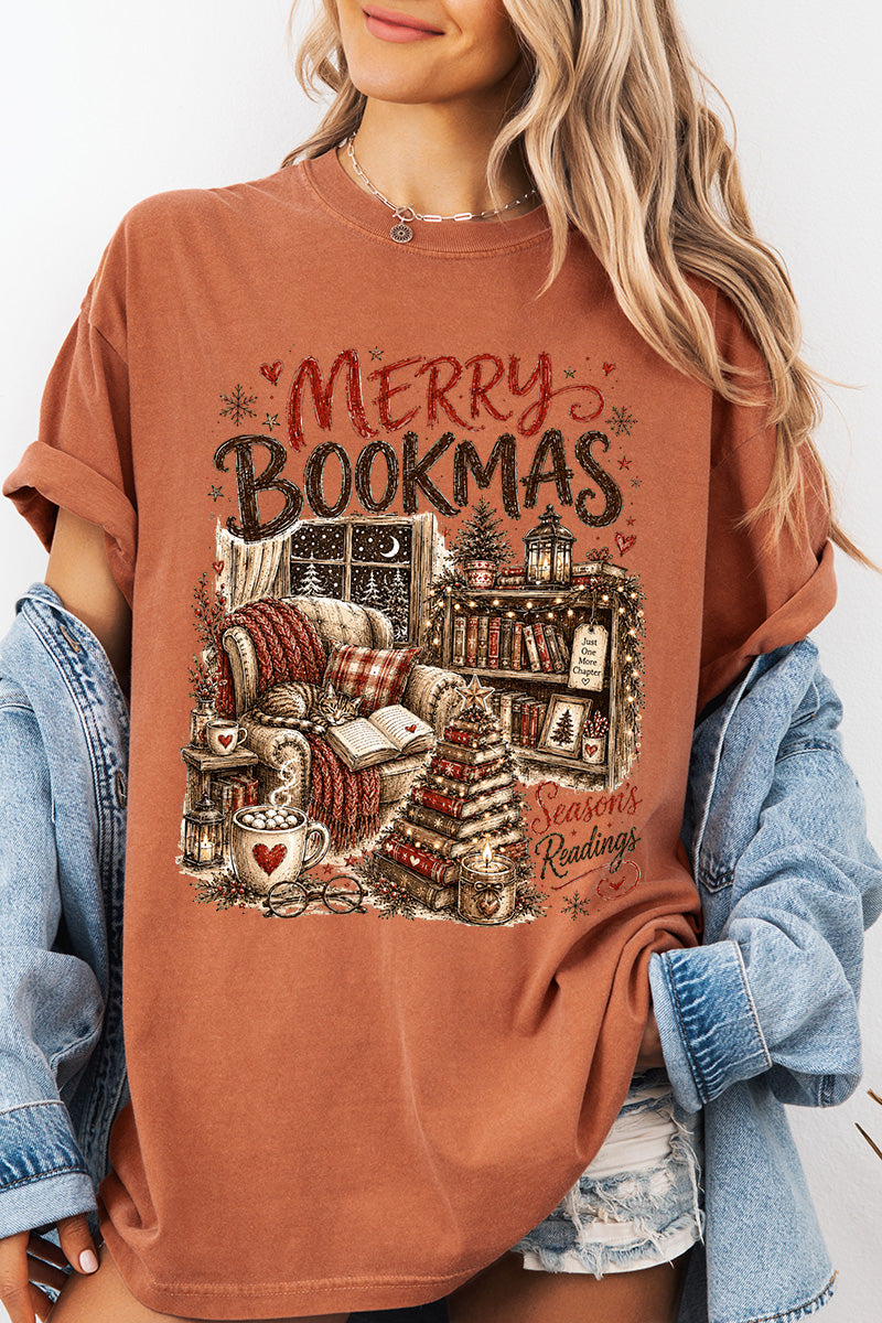 Merry Bookmas Comfort Colors Adult Ring-Spun Cotton Tee