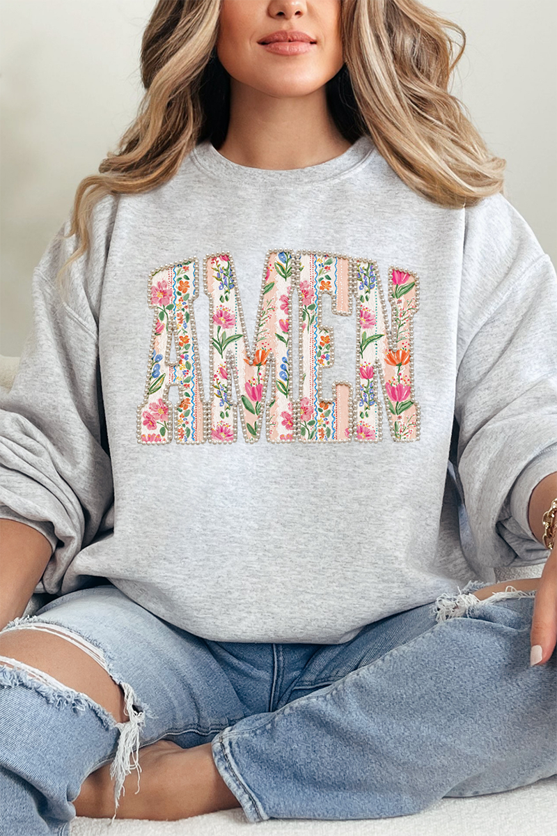 Pearls & Petals Amen Heavy Blend Crew Sweatshirt