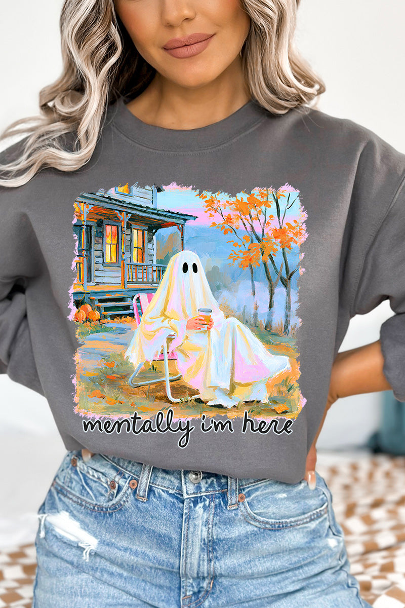 Ghost Mentally I'm Here Heavy Blend Crew Sweatshirt