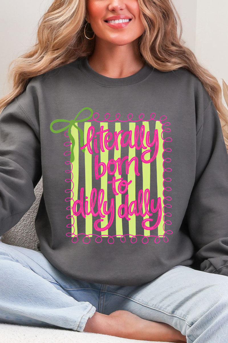 Swirls & Stripes Dilly Dally Heavy Blend Crew Sweatshirt