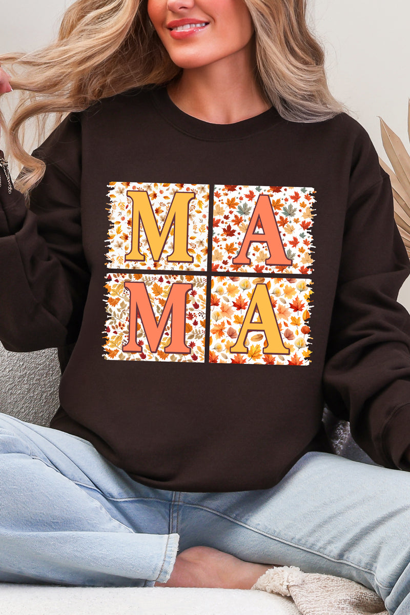 Falling Leaves Mama Heavy Blend Crew Sweatshirt
