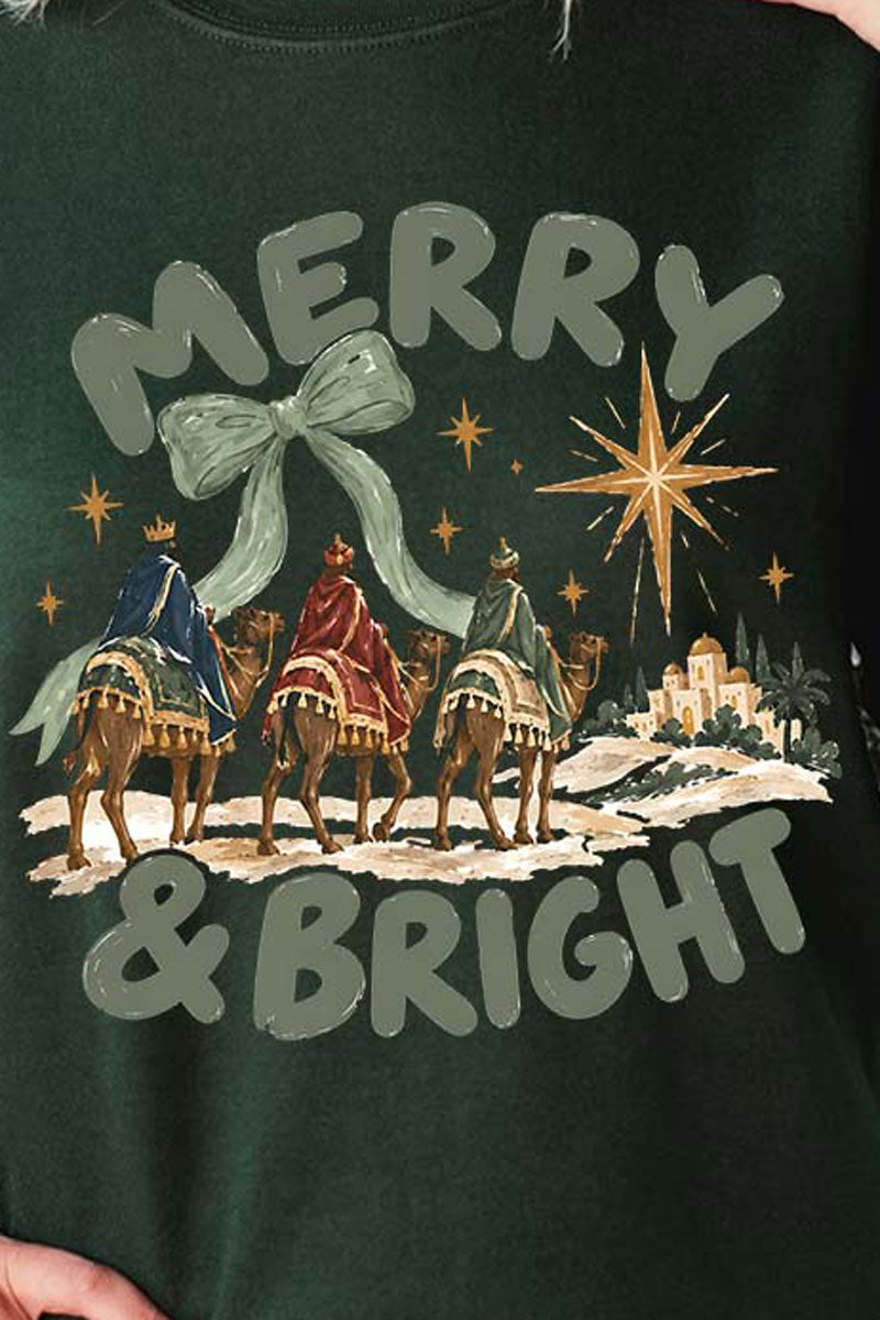 Three Kings Merry & Bright Heavy Blend Crew Sweatshirt