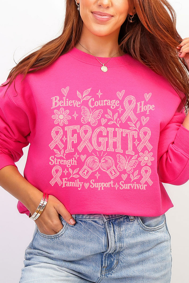 Fight Ribbon Sketch Heavy Blend Crew Sweatshirt