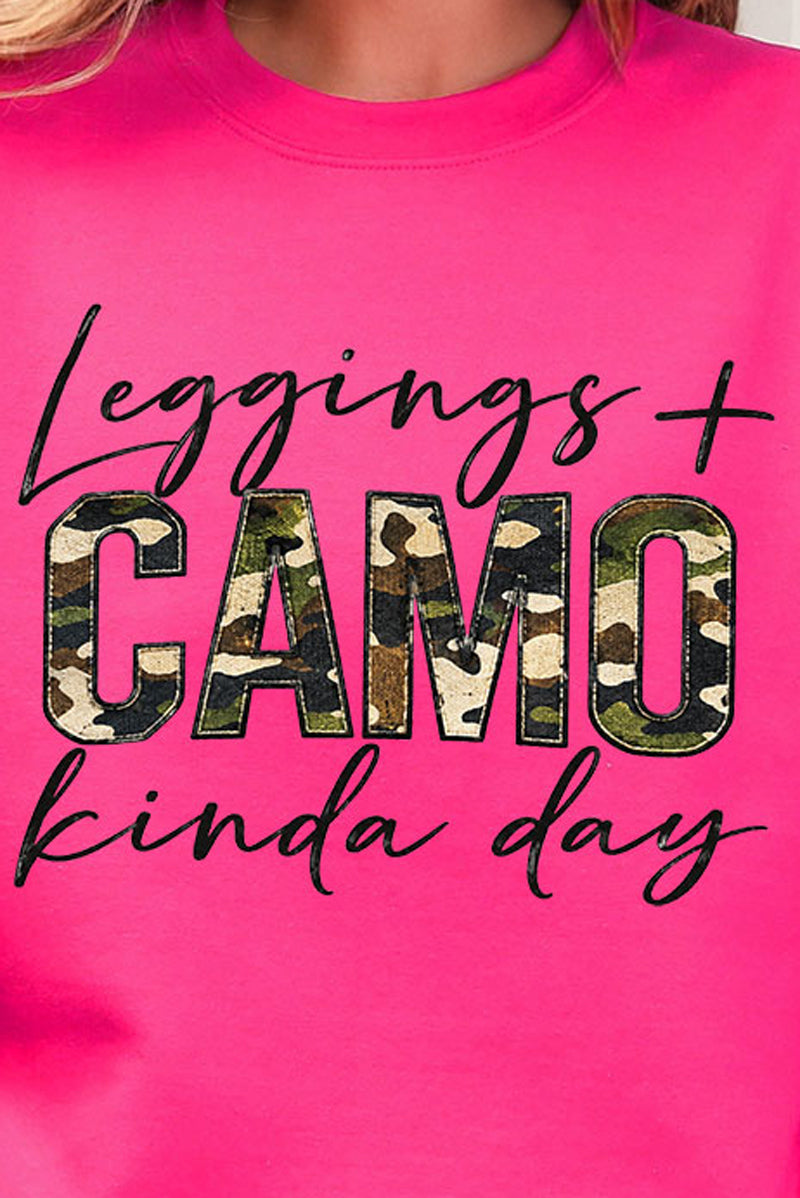 Leggings + Camo Kinda Day Heavy Blend Crew Sweatshirt