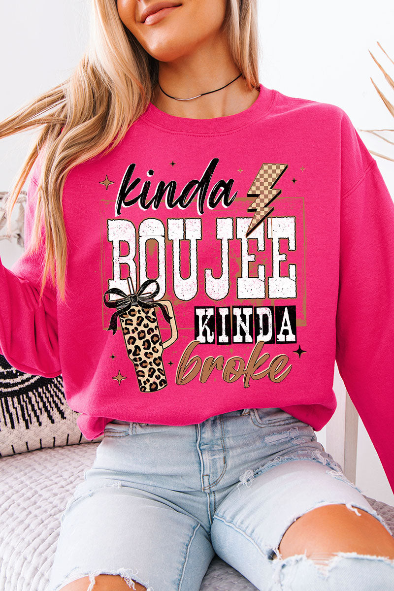 Kinda Boujee Kinda Broke Heavy Blend Crew Sweatshirt