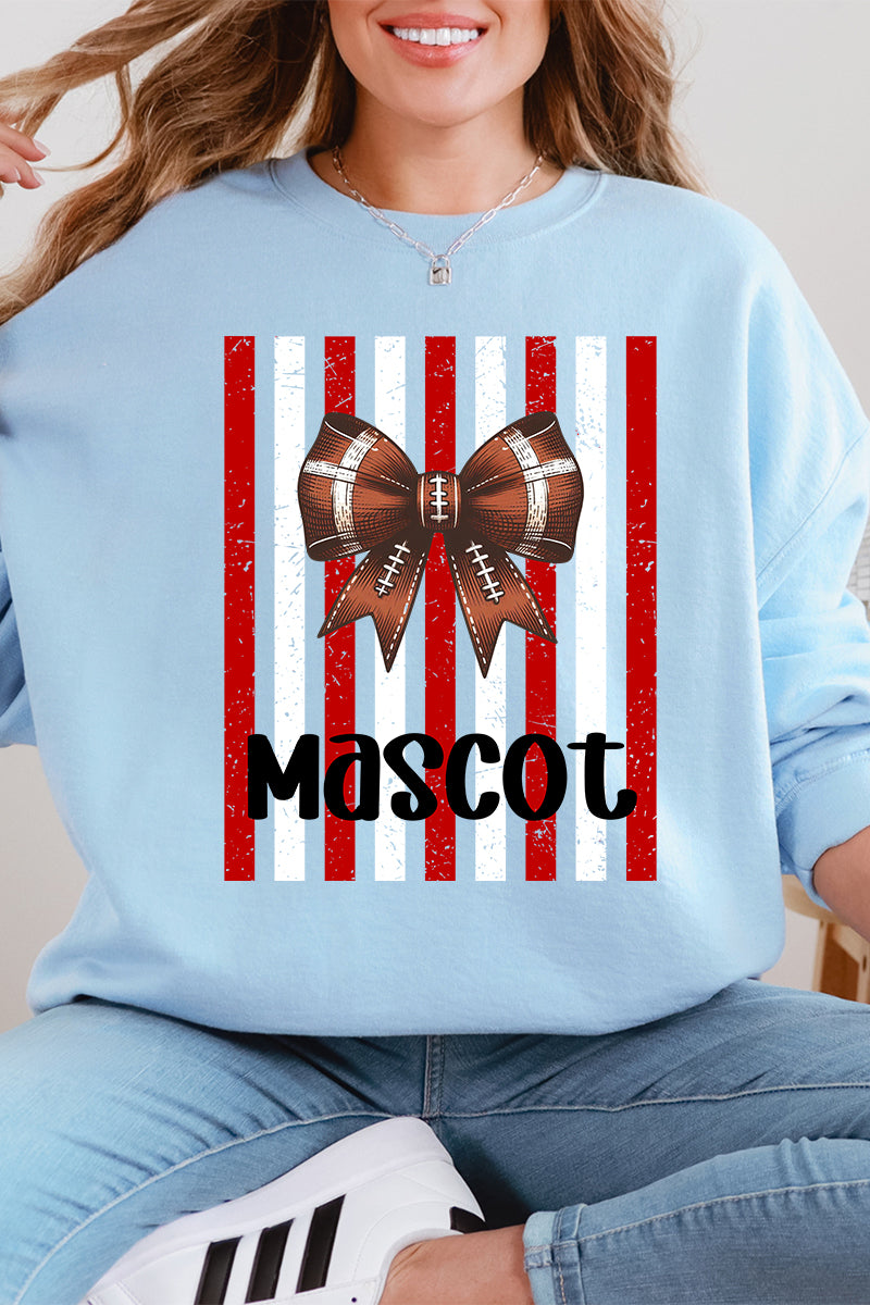 Personalized Red & White Varsity Bow Heavy Blend Crew Sweatshirt *Enter Mascot Name
