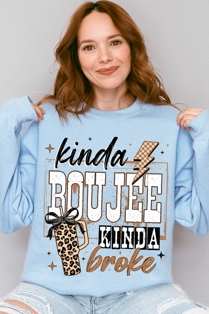 Kinda Boujee Kinda Broke Heavy Blend Crew Sweatshirt