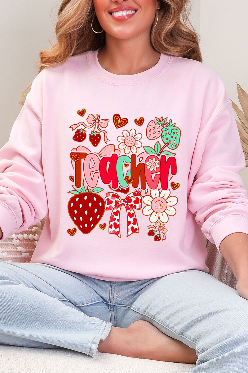 Berry Sweet Teacher Heavy Blend Crew Sweatshirt
