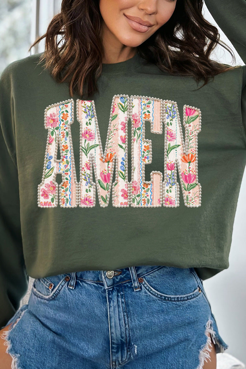 Pearls & Petals Amen Heavy Blend Crew Sweatshirt