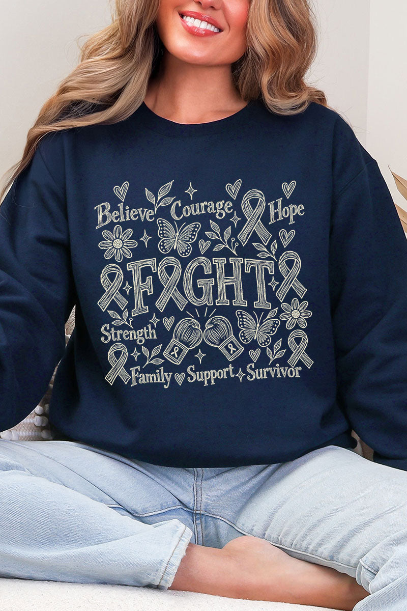 Fight Ribbon Sketch Heavy Blend Crew Sweatshirt