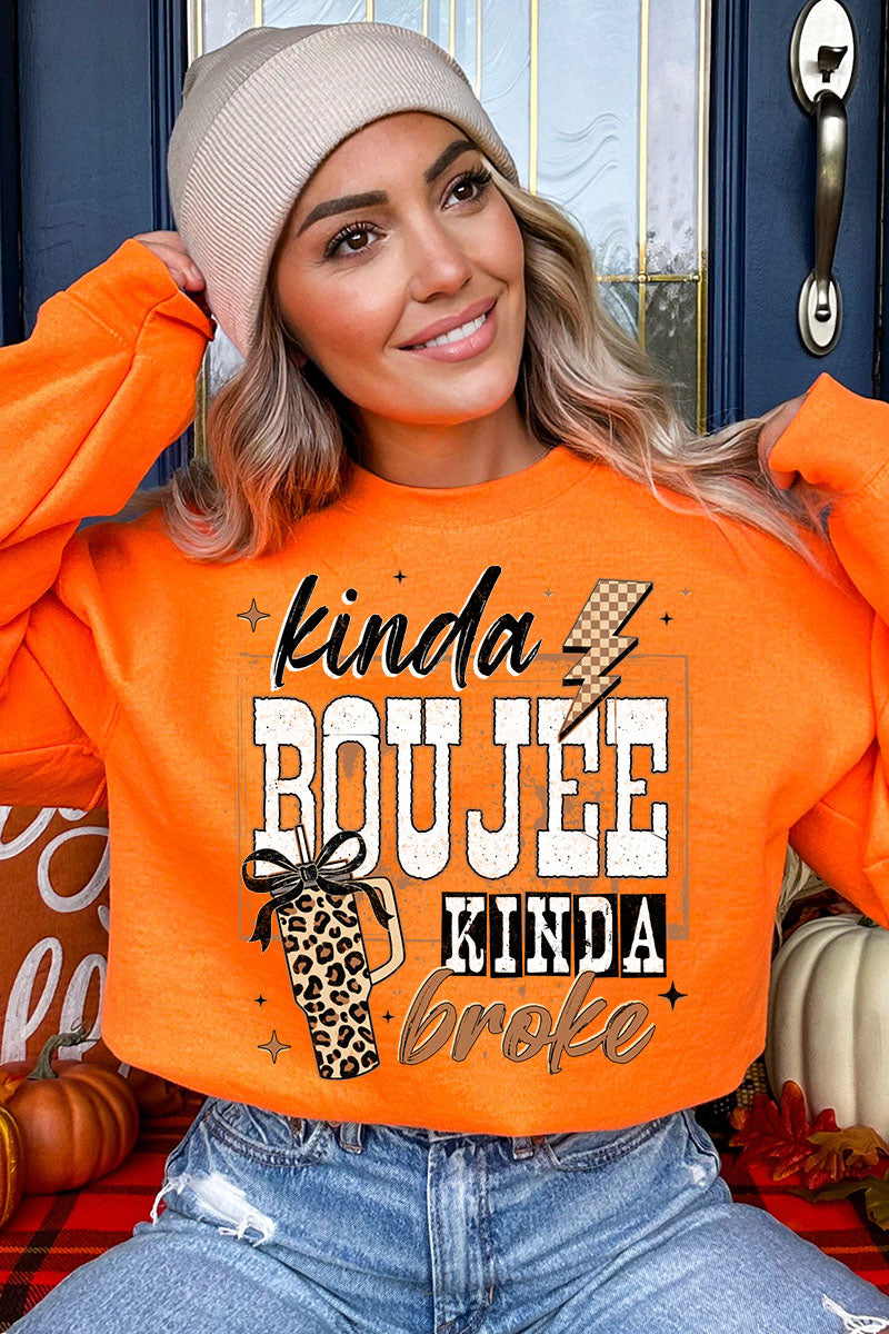 Kinda Boujee Kinda Broke Heavy Blend Crew Sweatshirt