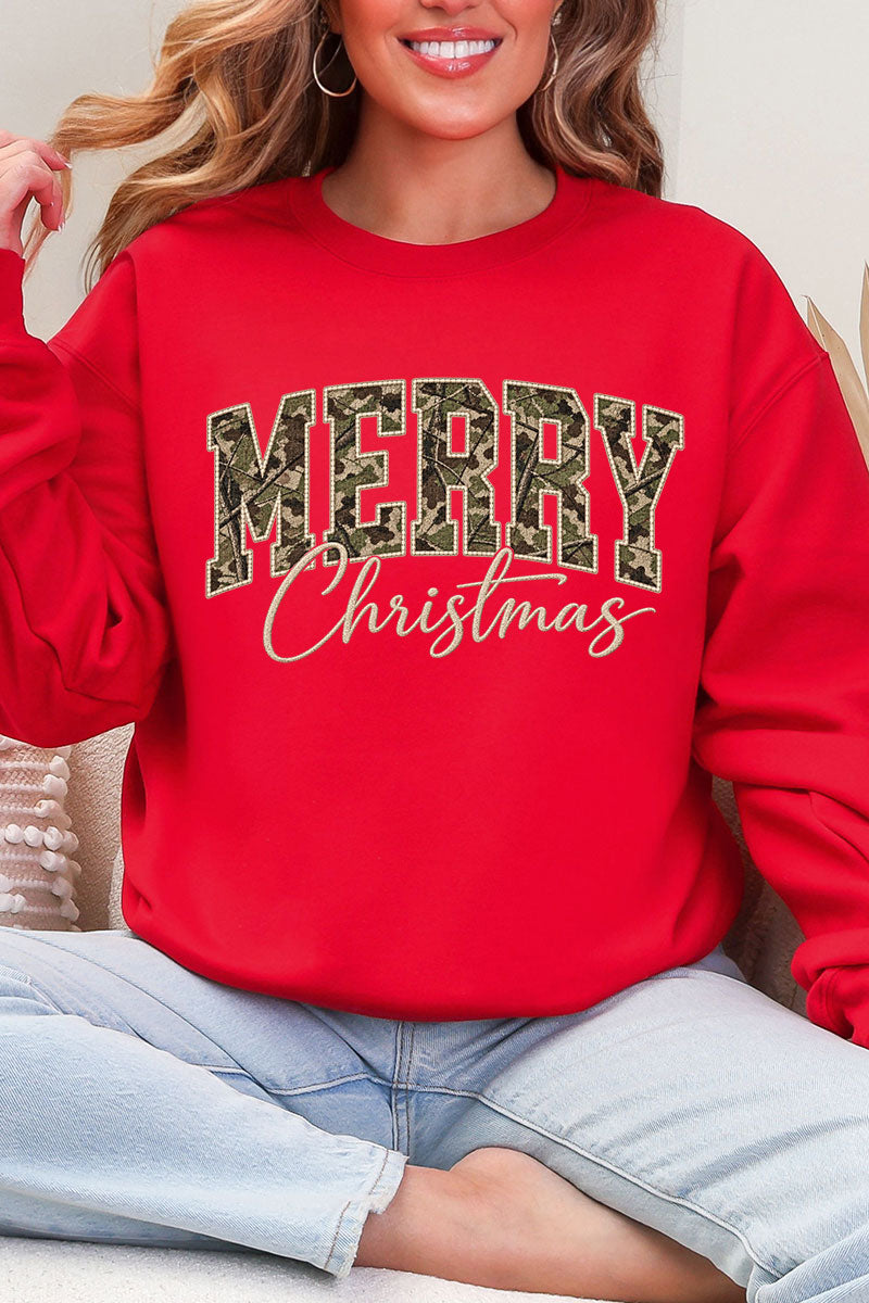 Camo Merry Christmas Heavy Blend Crew Sweatshirt