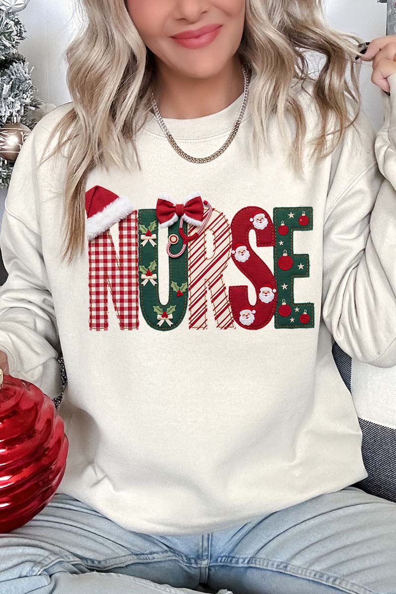 North Pole Nurse Heavy Blend Crew Sweatshirt