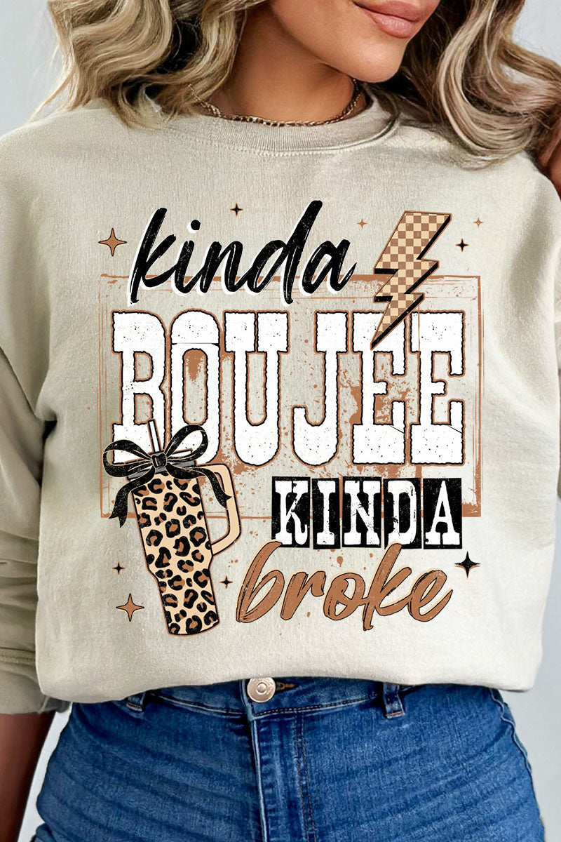Kinda Boujee Kinda Broke Heavy Blend Crew Sweatshirt