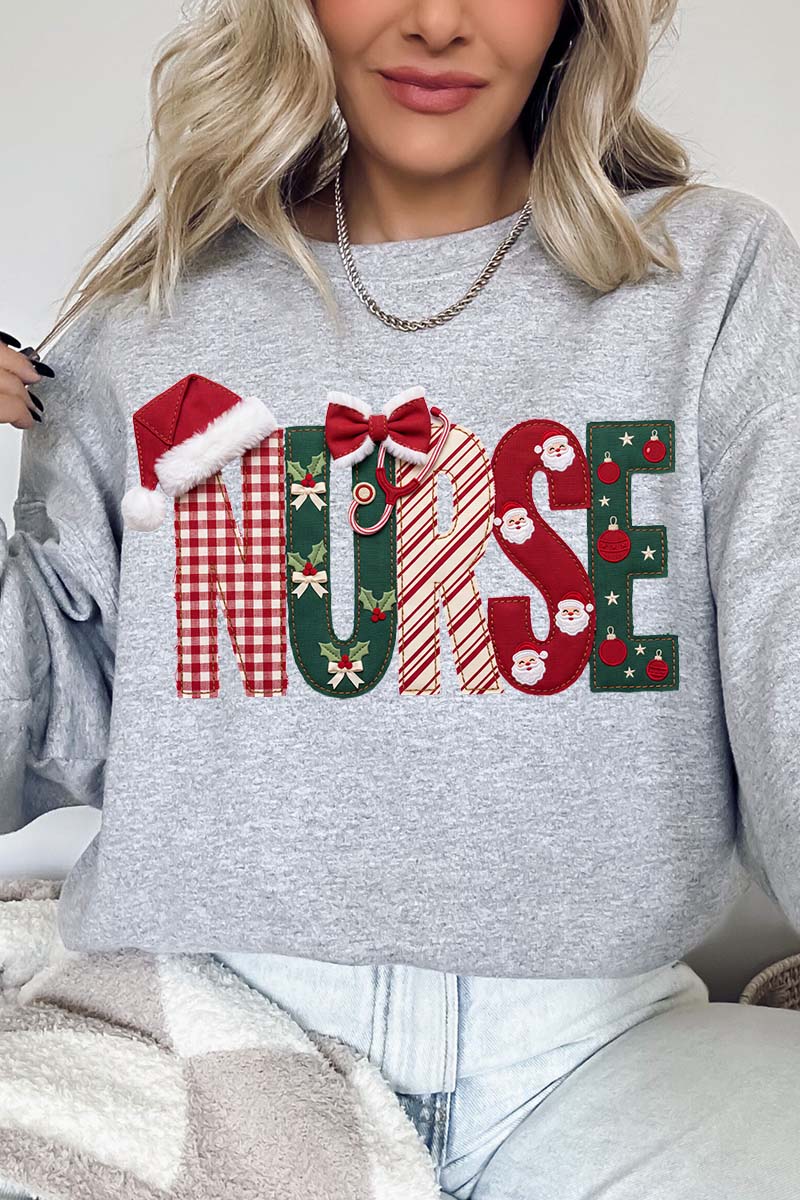 North Pole Nurse Heavy Blend Crew Sweatshirt