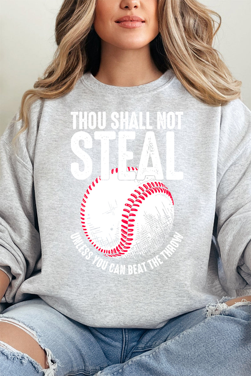 Thou Shall Not Steal Baseball Heavy-weight Crew Sweatshirt