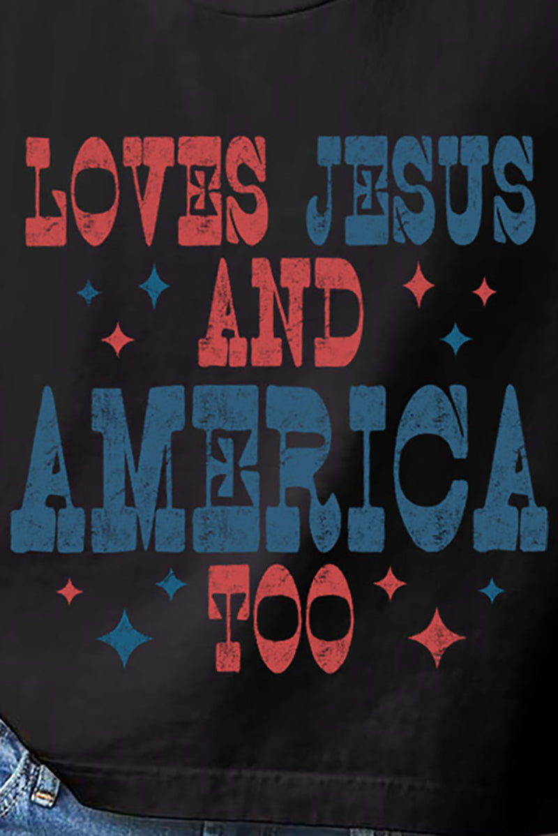 Retro Loves Jesus & America Too Women's Garment-Dyed Heavyweight Muscle Tee