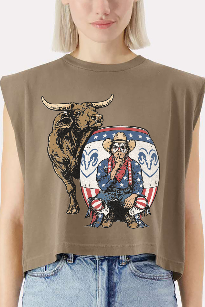 American Rodeo Clown Women's Garment-Dyed Heavyweight Muscle Tee