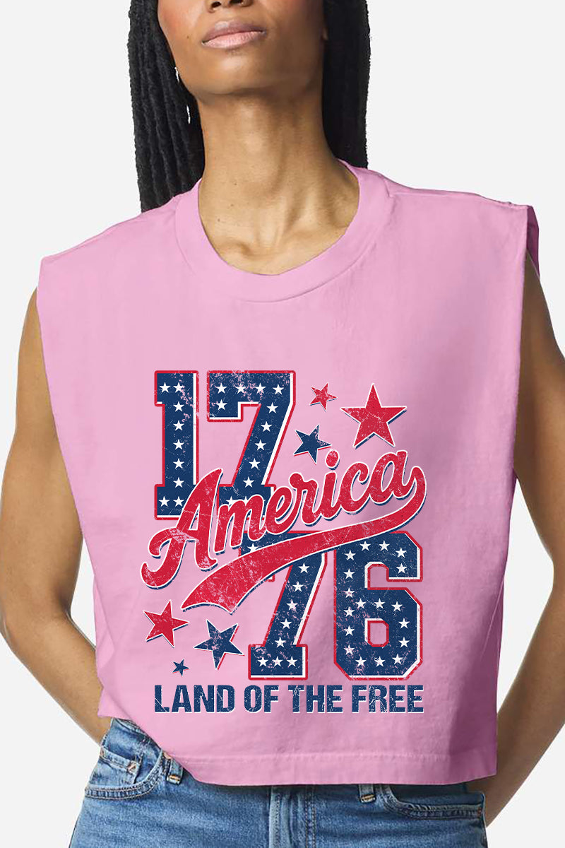 1776 Retro Women's Garment-Dyed Heavyweight Muscle Tee