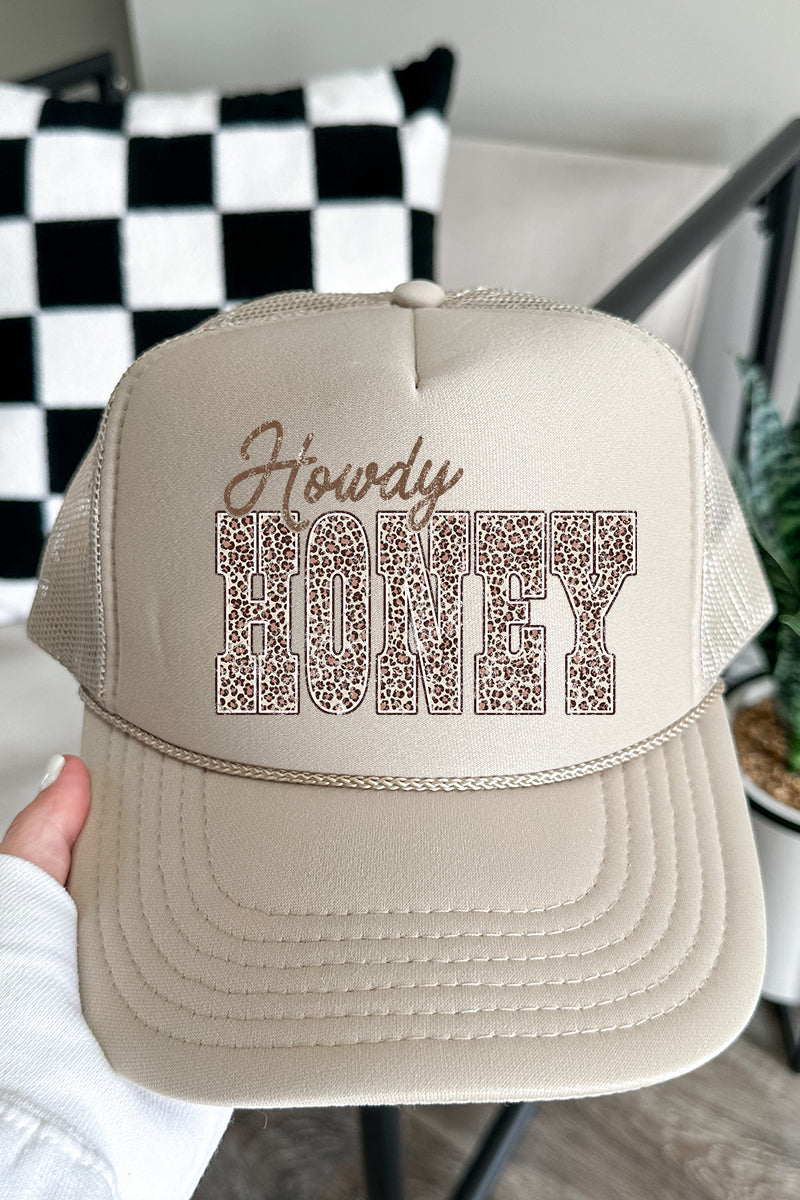 Leopard Howdy Honey Otto Foam Front Trucker Hat