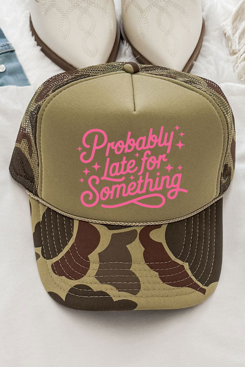 Pink Probably Late For Something Otto Foam Front Trucker Hat