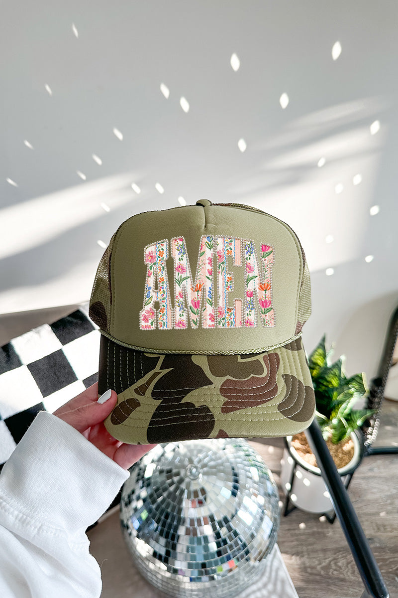 Pearls & Petals Amen Otto Foam Front Trucker Hat