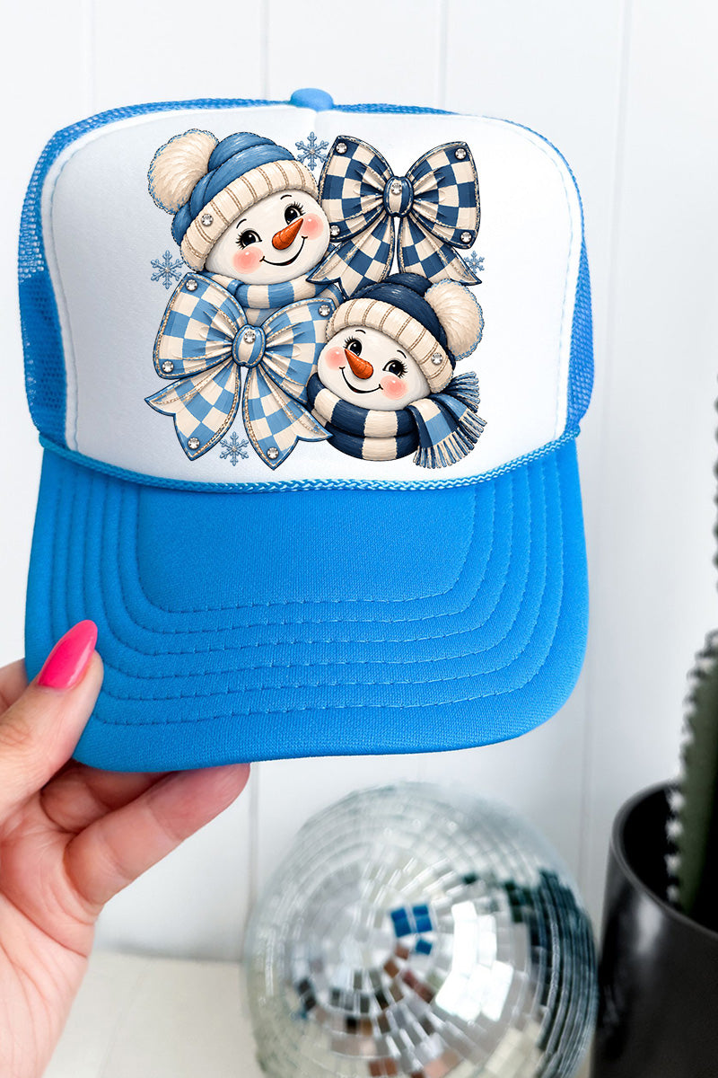 Winter Check Snowmen Otto Foam Front Trucker Hat
