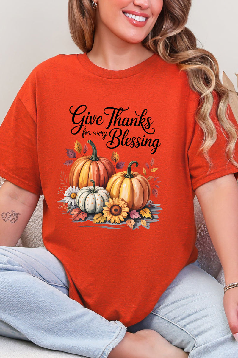 Autumn Give Thanks Short Sleeve Relaxed Fit T-Shirt