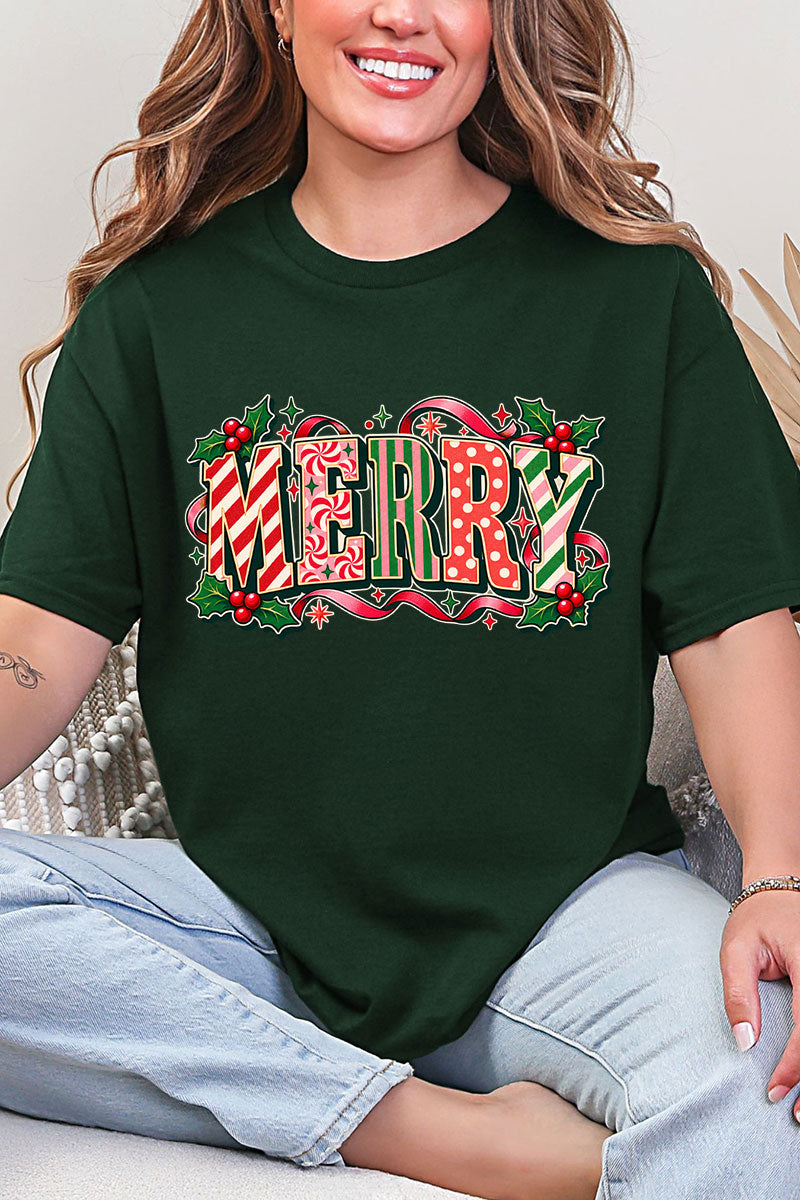 Peppermint Merry Short Sleeve Relaxed Fit T-Shirt