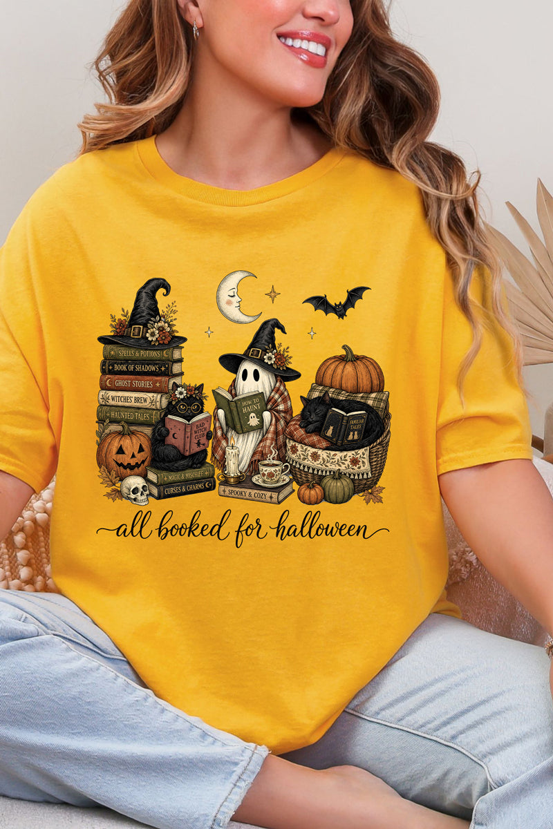 All Booked For Halloween Short Sleeve Relaxed Fit T-Shirt