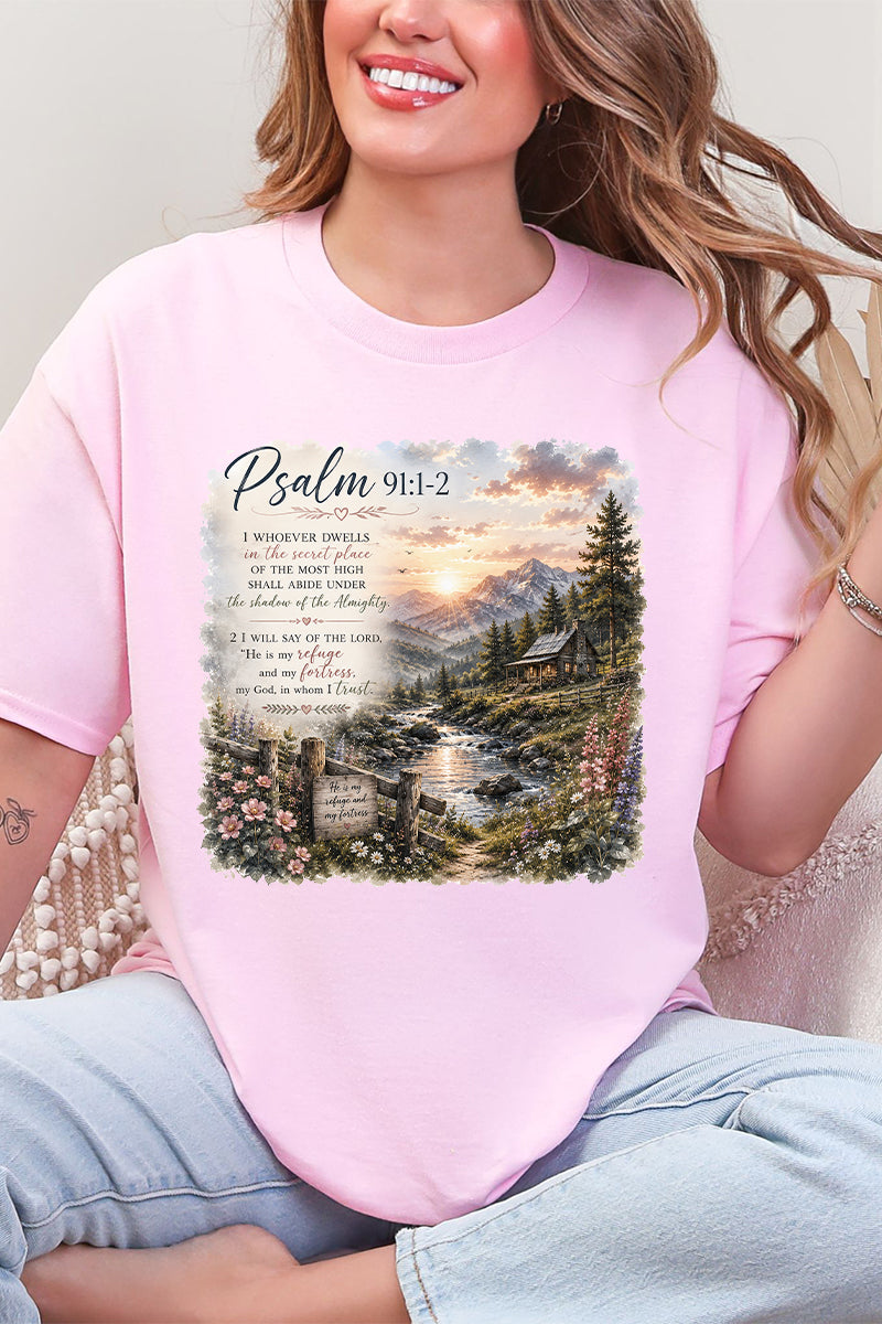 Scenic Psalm 91 Short Sleeve Relaxed Fit T-Shirt