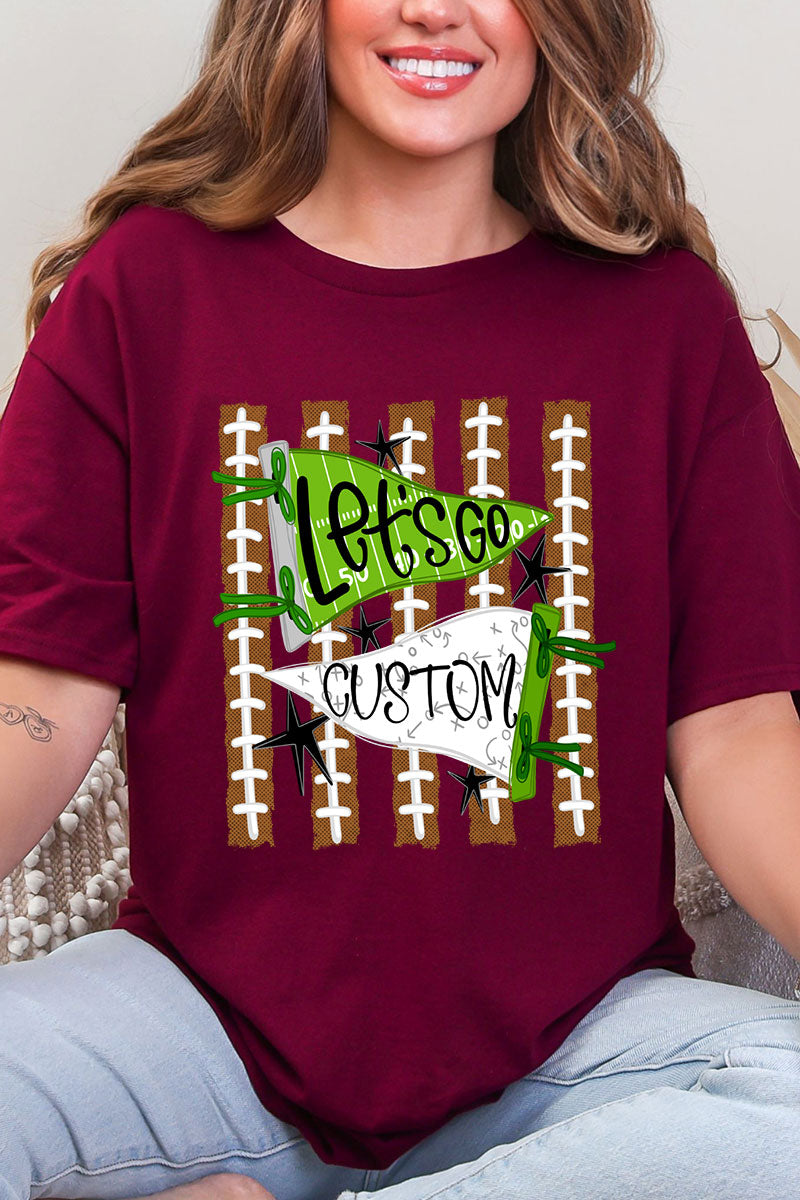 Personalized Touchdown Cheers Short Sleeve Relaxed Fit T-Shirt *Enter Custom Text