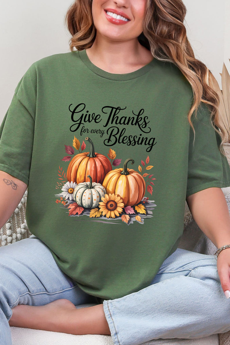 Autumn Give Thanks Short Sleeve Relaxed Fit T-Shirt