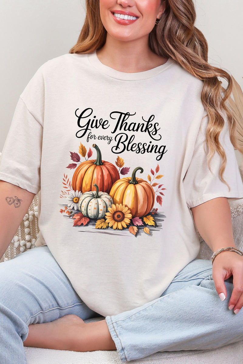 Autumn Give Thanks Short Sleeve Relaxed Fit T-Shirt