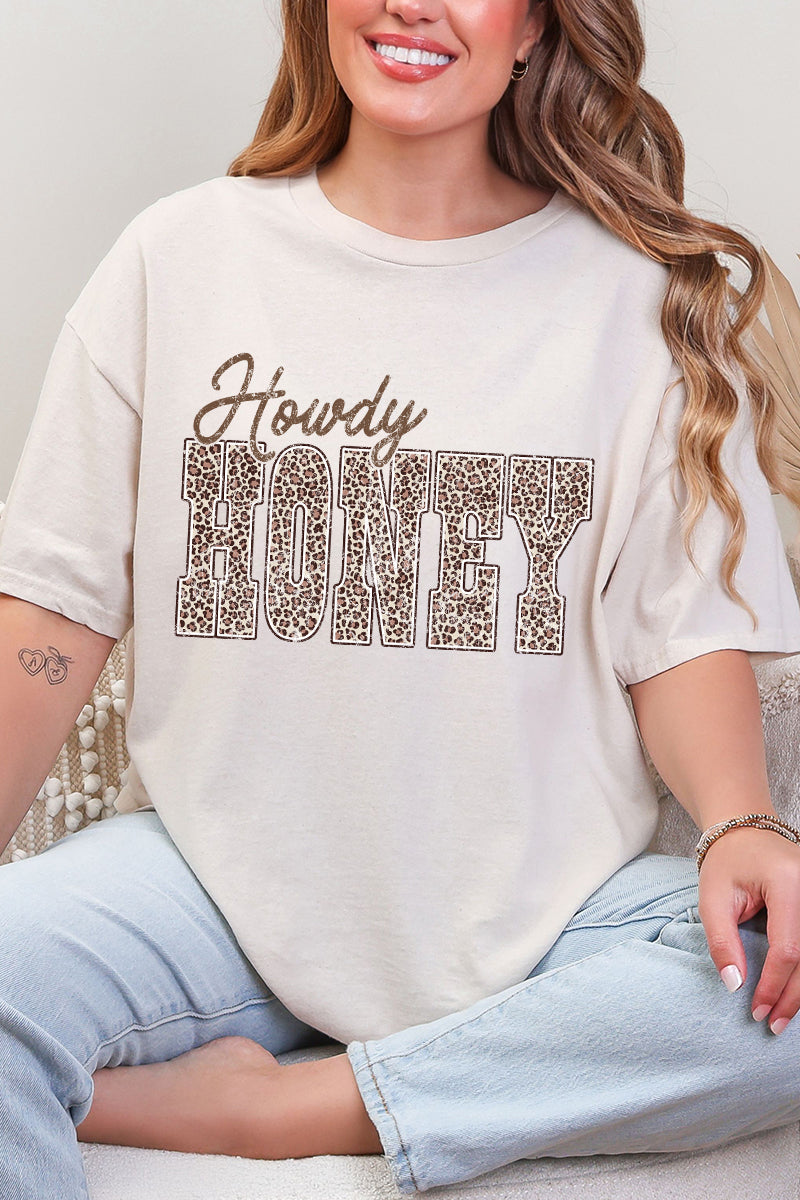 Leopard Howdy Honey Short Sleeve Relaxed Fit T-Shirt