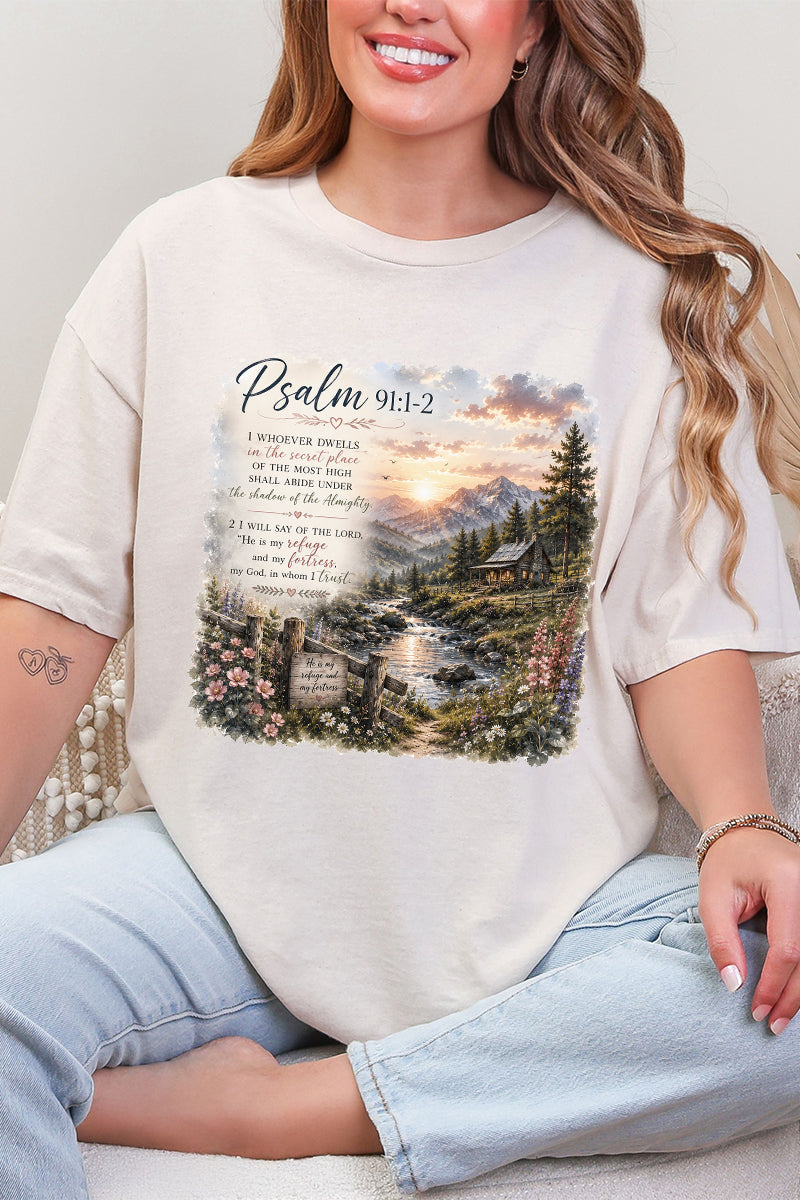 Scenic Psalm 91 Short Sleeve Relaxed Fit T-Shirt