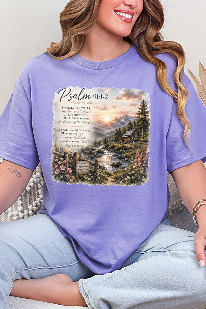 Scenic Psalm 91 Short Sleeve Relaxed Fit T-Shirt