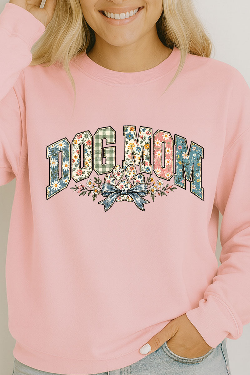 Dog Mom Petals & Paw Heavy Cotton Long Sleeve Adult T-Shirt