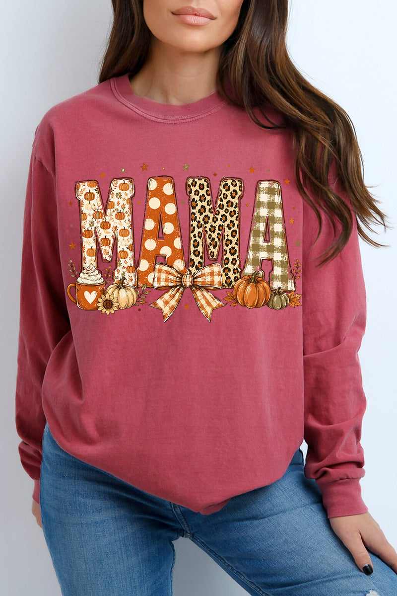 Pumpkin Spice Mama Comfort Colors Heavyweight Long T-Shirt