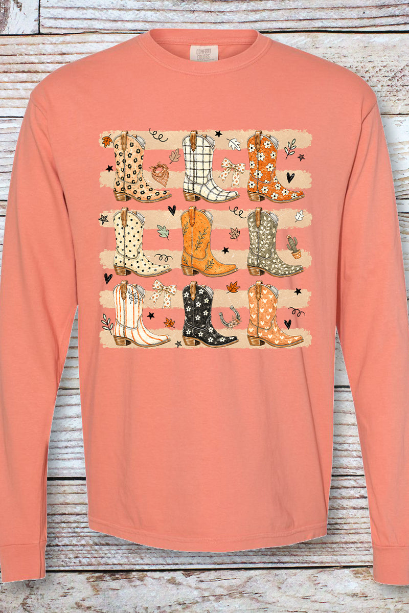Kickin' Up Autumn Comfort Colors Heavyweight Long Sleeve T-Shirt