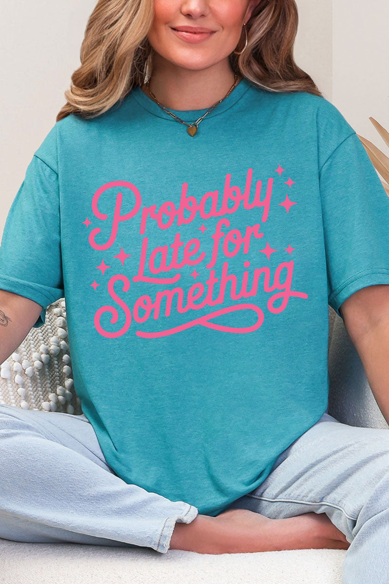 Pink Probably Late For Something Softstyle Adult T-Shirt