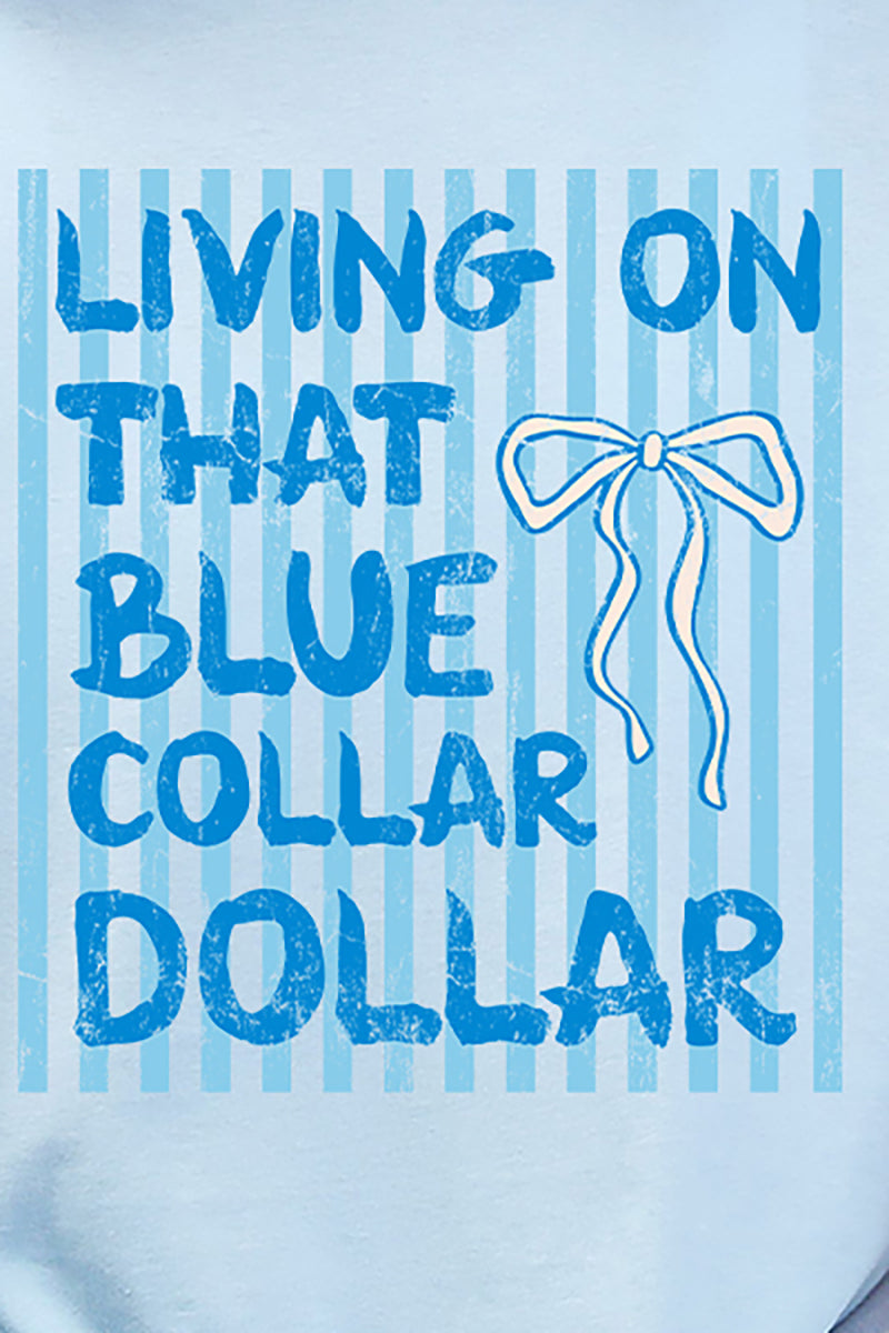 Striped Blue Collar Dollar Blue Ready To Press DTF Transfer